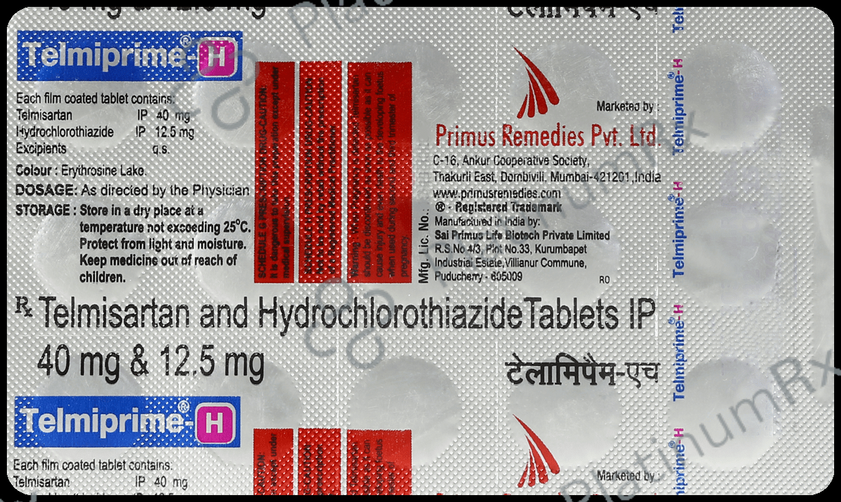Telmiprime H 12.5/40mg Tablet 15s
