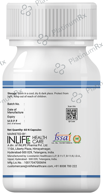 Inlife Probiotic Lactobacillus Acidophilus 5 Billion CFU - Vegetarian Capsule for Gut Health