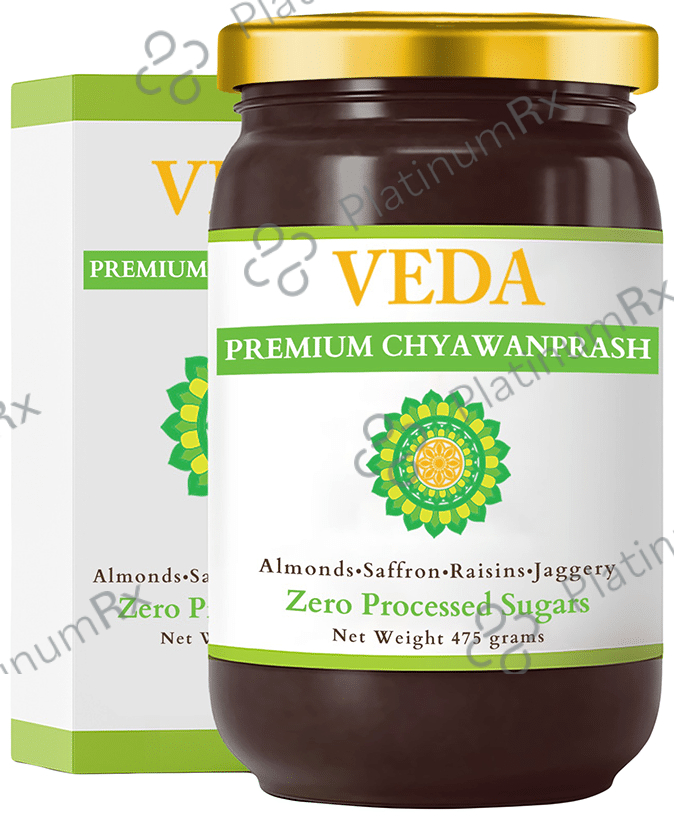 Veda Premium Chyawanprash with Almonds, Saffron, Raisins & Jaggery 475gm