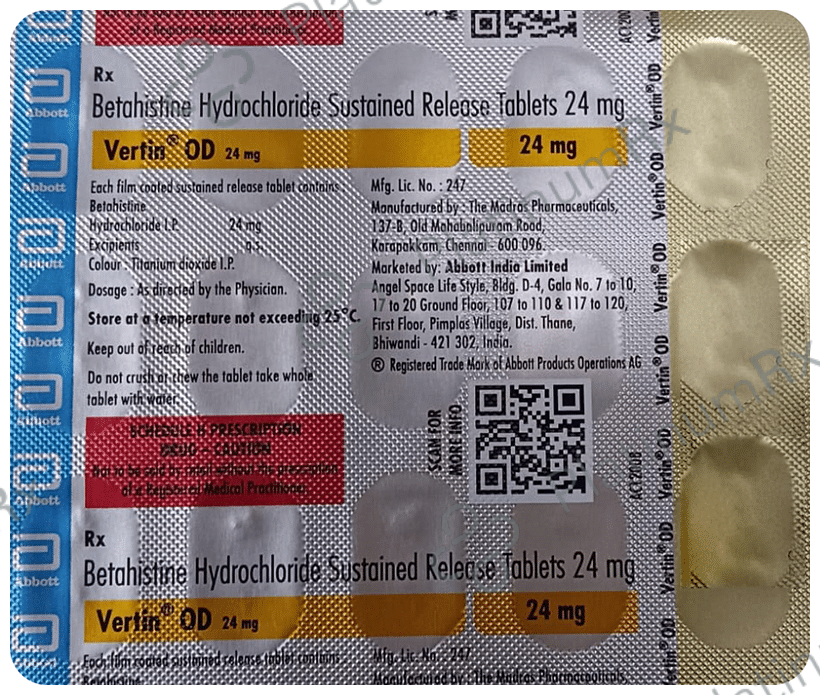 Vertin OD SR 24mg Tablet 15s