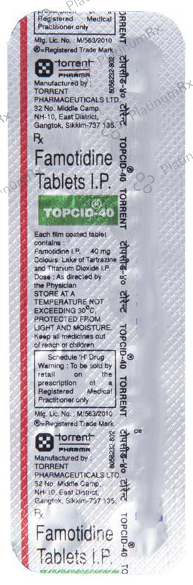 Topcid 40mg Tablet 14s