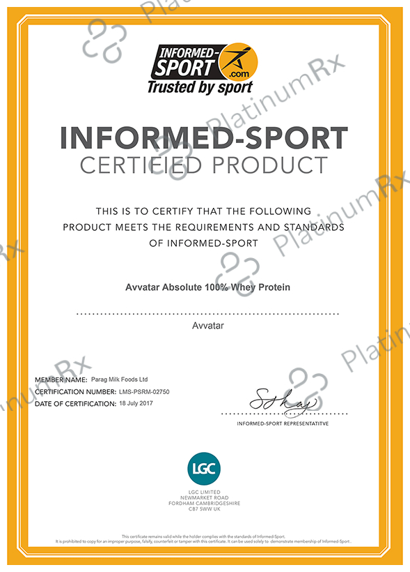 Avvatar Absolute 100% Whey Protein Unflavoured 1 kg