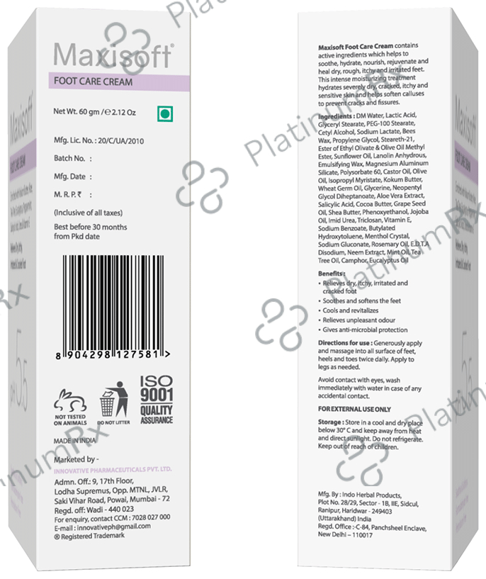 Maxisoft Foot Care Cream (60gm Each) 1 Tube
