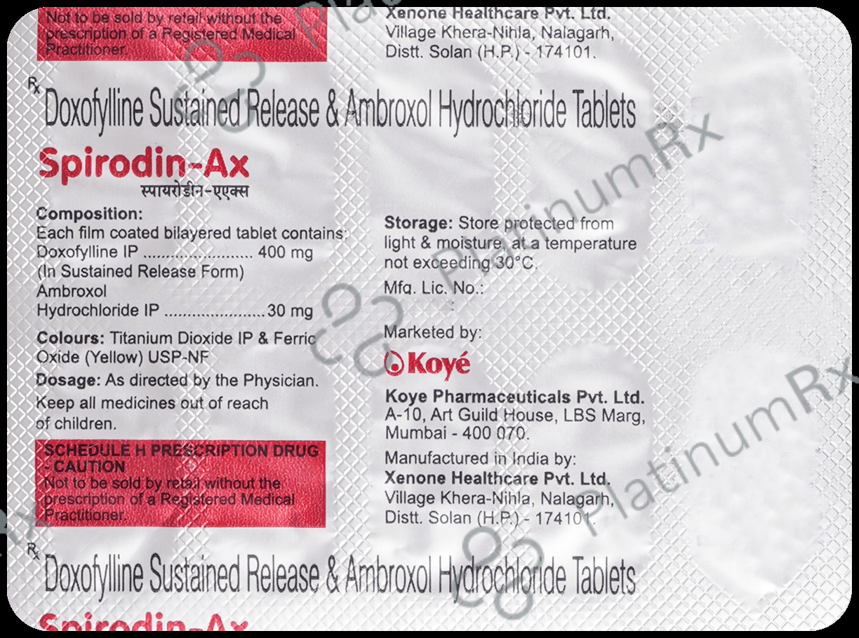Spirodin AX 30/400mg Tablet 10s