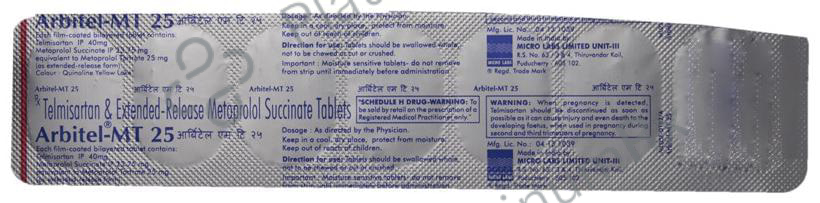 Arbitel MT 25 23.75/40mg Tablet ER 7s