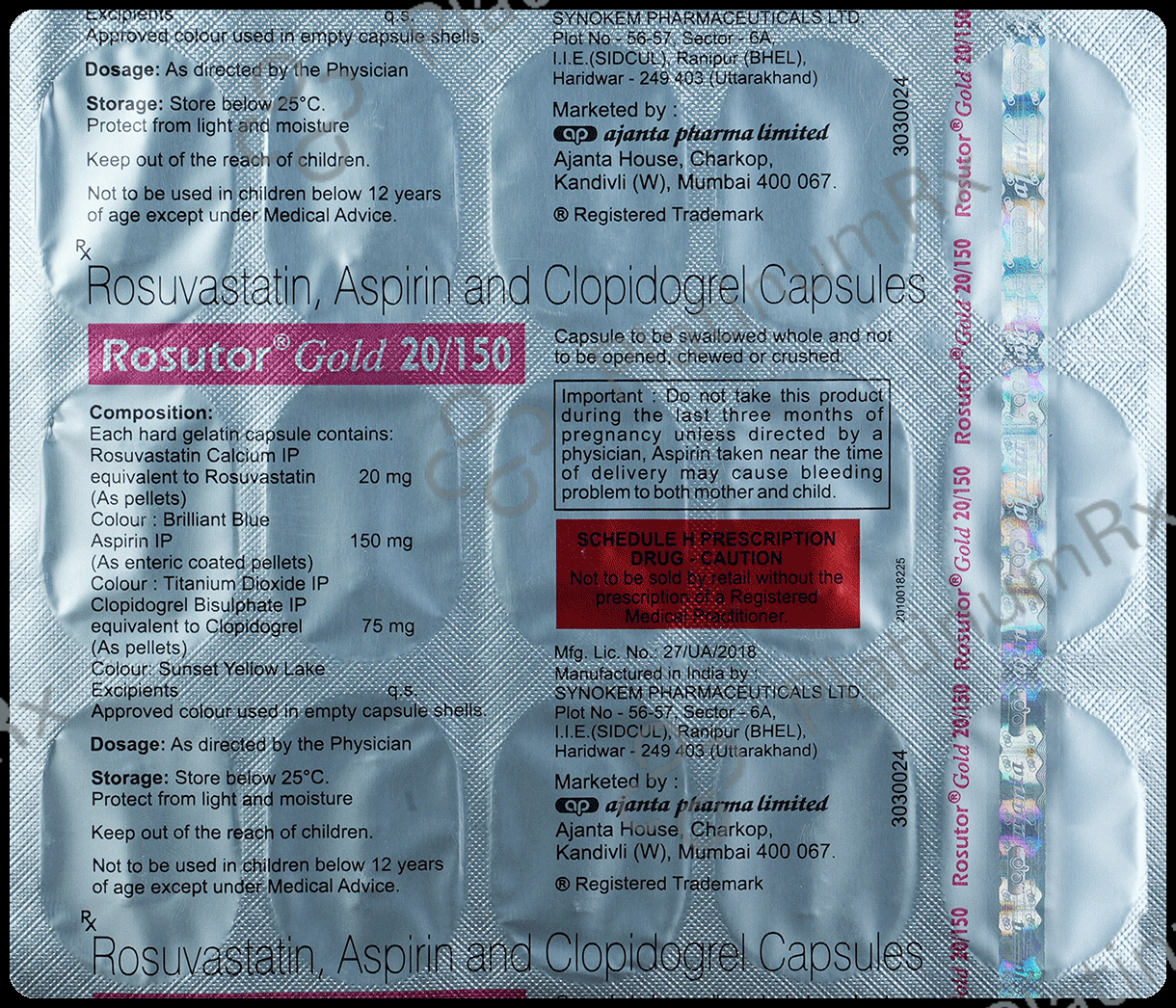 Rosutor Gold 20/150/75mg Capsule 15s