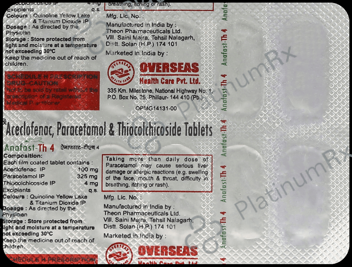 Anafast TH 4mg/100mg/325mg Tablet