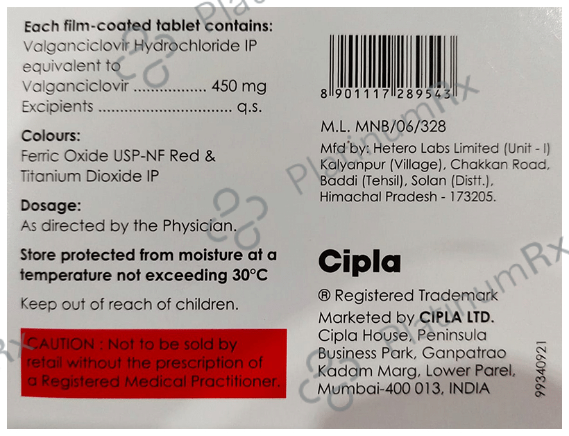 Valgan 450mg Tablet 4s