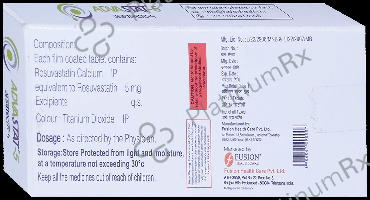 Advastat 5mg Tablet 10s