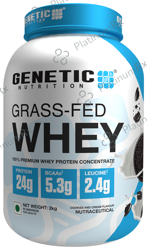 Genetic Nutrition Grass Fed Whey Protein Powder Cookies & Cream 2 kg