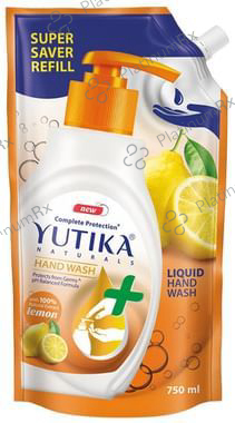 Yutika Naturals Complete Protection Hand Wash Lemon Refill 750 Liquid