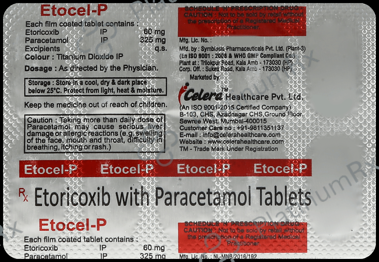 Etocel P 60/325mg Tablet 10s