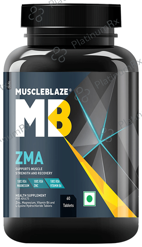 MuscleBlaze ZMA - With Magnesium, Zinc & Vitamin B6 - For Muscle Recovery - Tablet