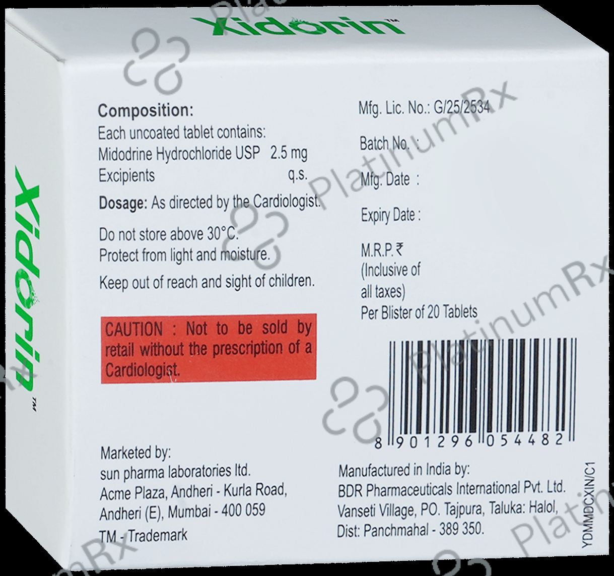 Xidorin 2.5mg Tablet 20s