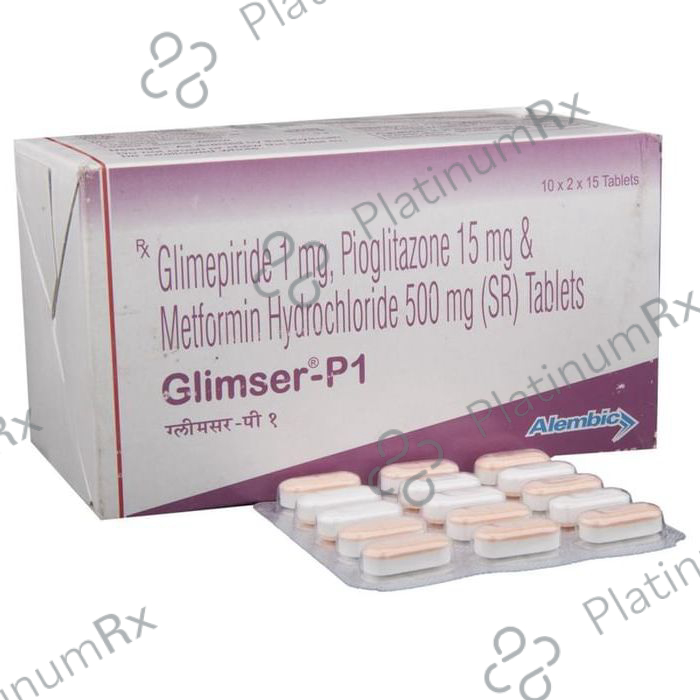 Glimser P1 1/500/15mg Tablet SR 15s