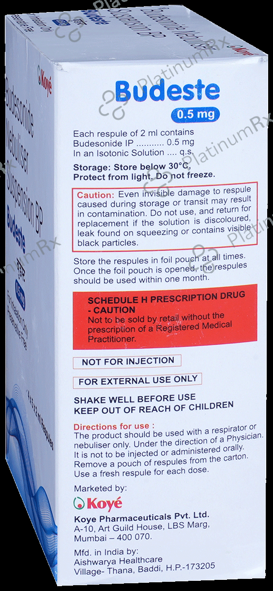 Budeste 0.5mg 2ml Respules 5s