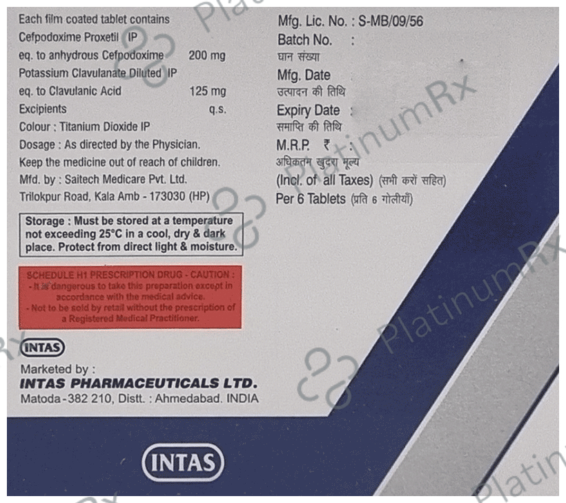 Cepocef CV 325mg Tablet