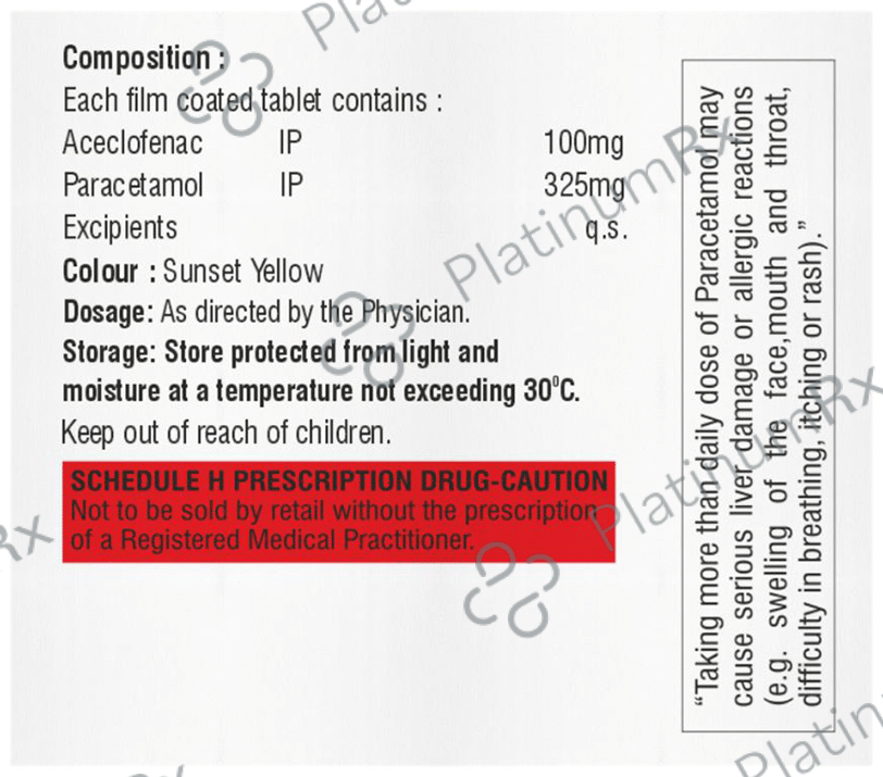 Zubomol P 100mg/325mg Tablet