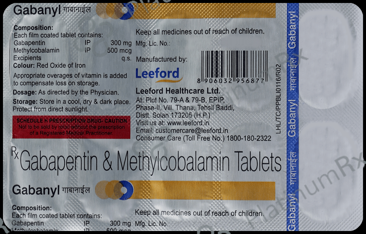 Gabanyl 300mg/500mcg Tablet