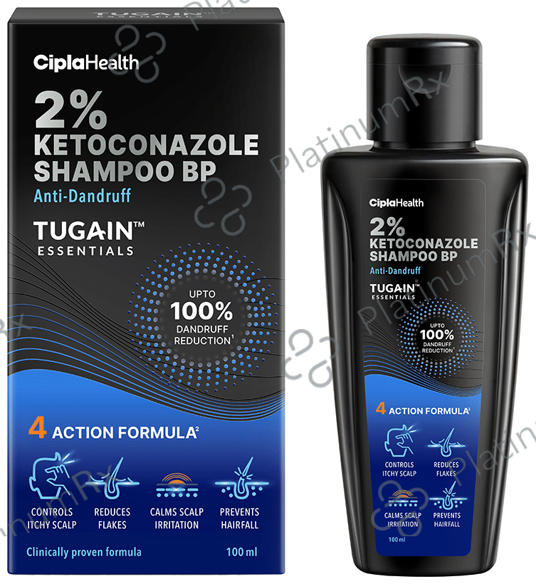 Tugain Essentials 2% Ketoconazole Anti Dandruff Shampoo 100ml