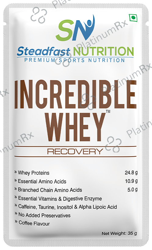 Steadfast Nutrition Incredible Whey Recovery Sachet (35gm Each) Coffee 60 Sachets