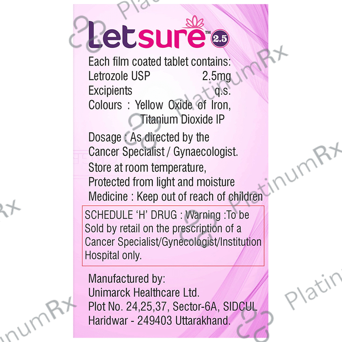 Letsure 2.5mg Tablet 5s