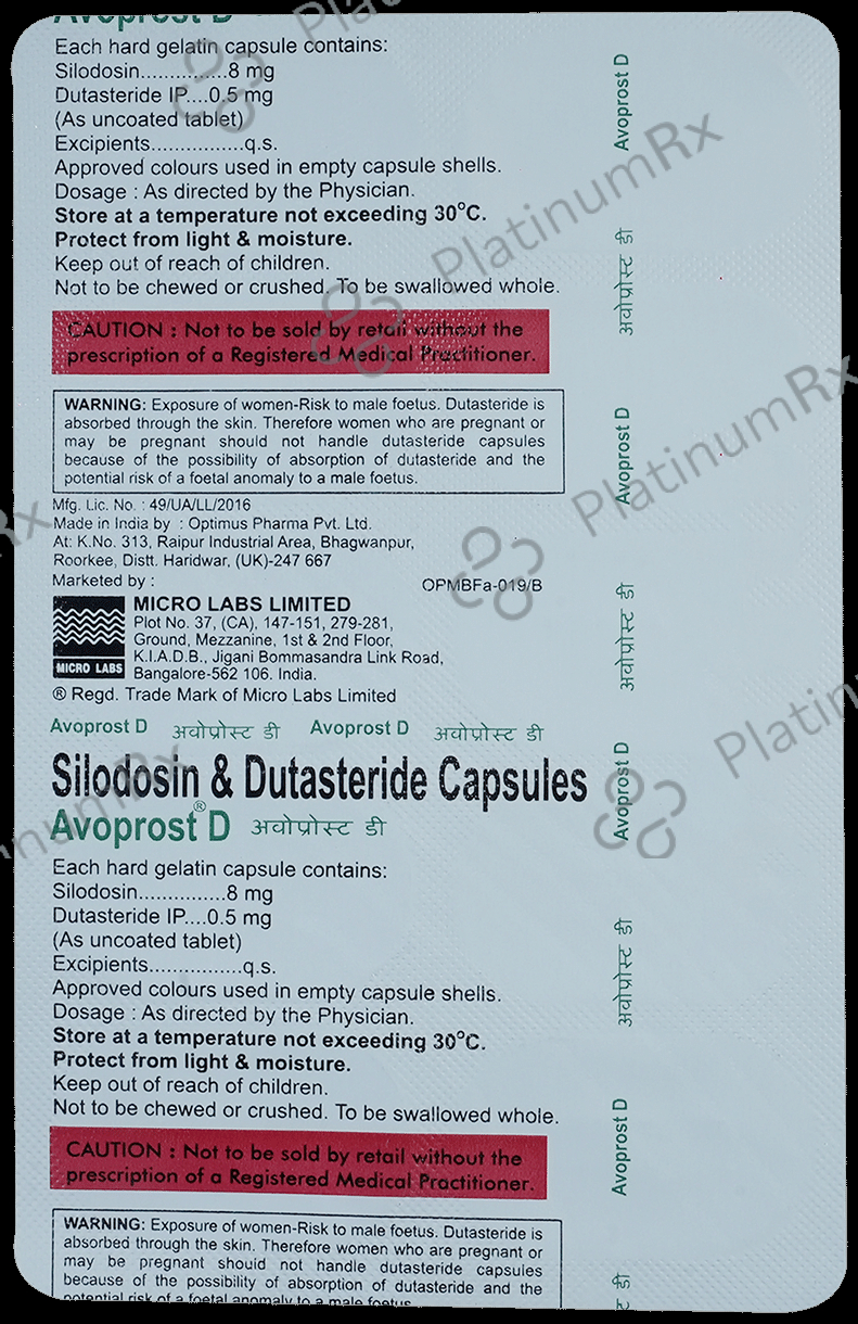 Avoprost D 8/0.5mg Capsule 10s