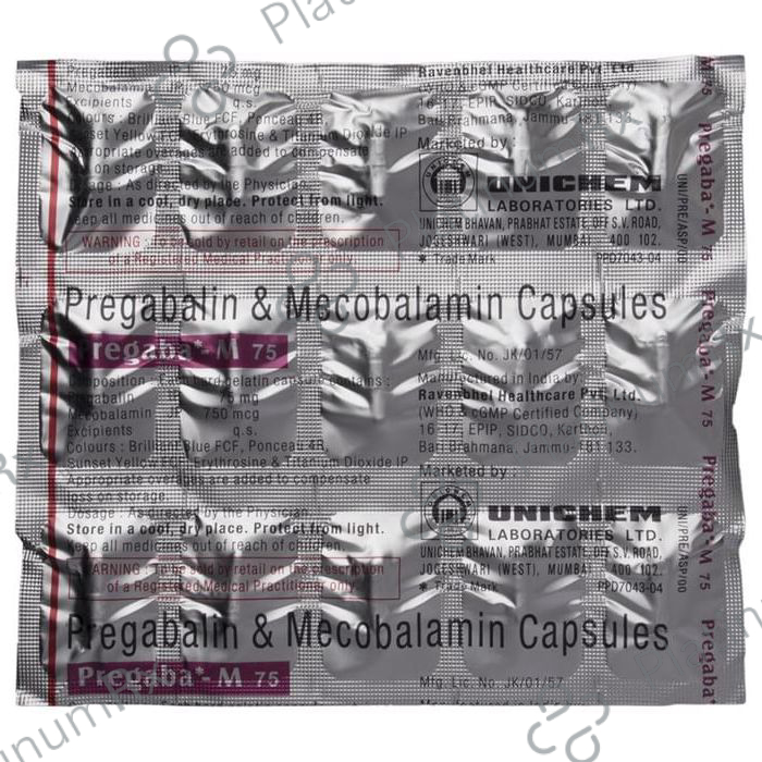 Pregaba M 750mcg/75mg Capsule 15s