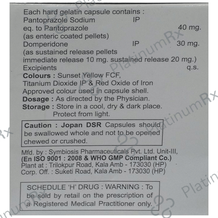 Jopan DSR 30/40mg Cap 10's