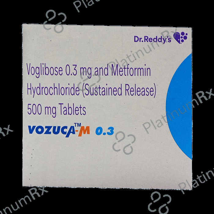 Vozuca M 0.3 500/0.3mg Tablet SR 15s