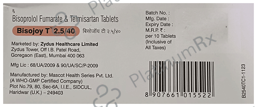Bisojoy T 2.5/40mg Tablet 10s
