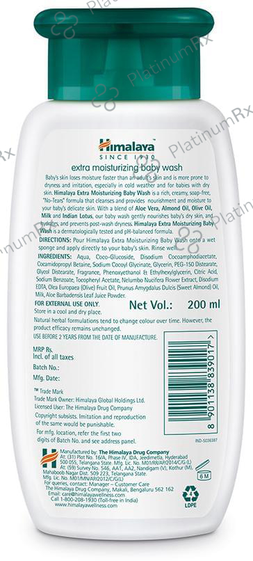 Himalaya Baby Wash Extra Moisturizing 200 ml
