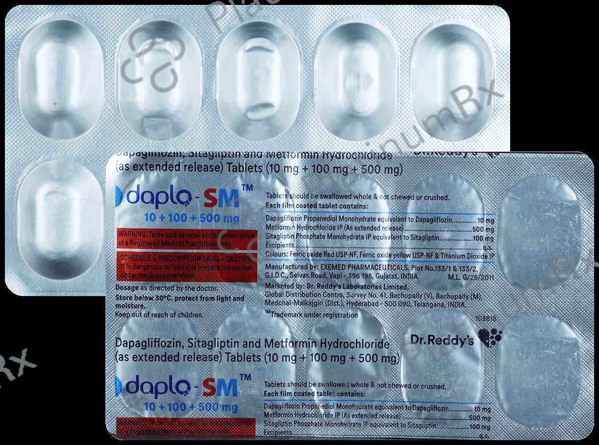Daplo SM 10/500/100mg Tablet ER 10s