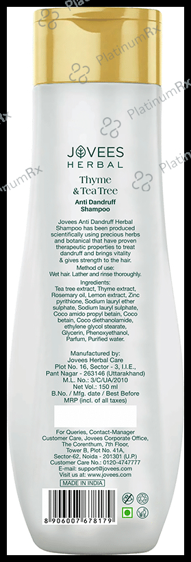 Jovees Thyme & Tea Tree Anti Dandruff Shampoo 150 ml
