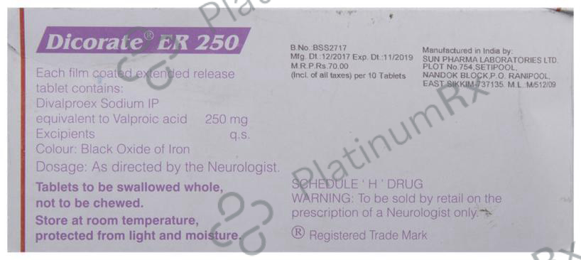 Dicorate ER 250mg Tablet 10s