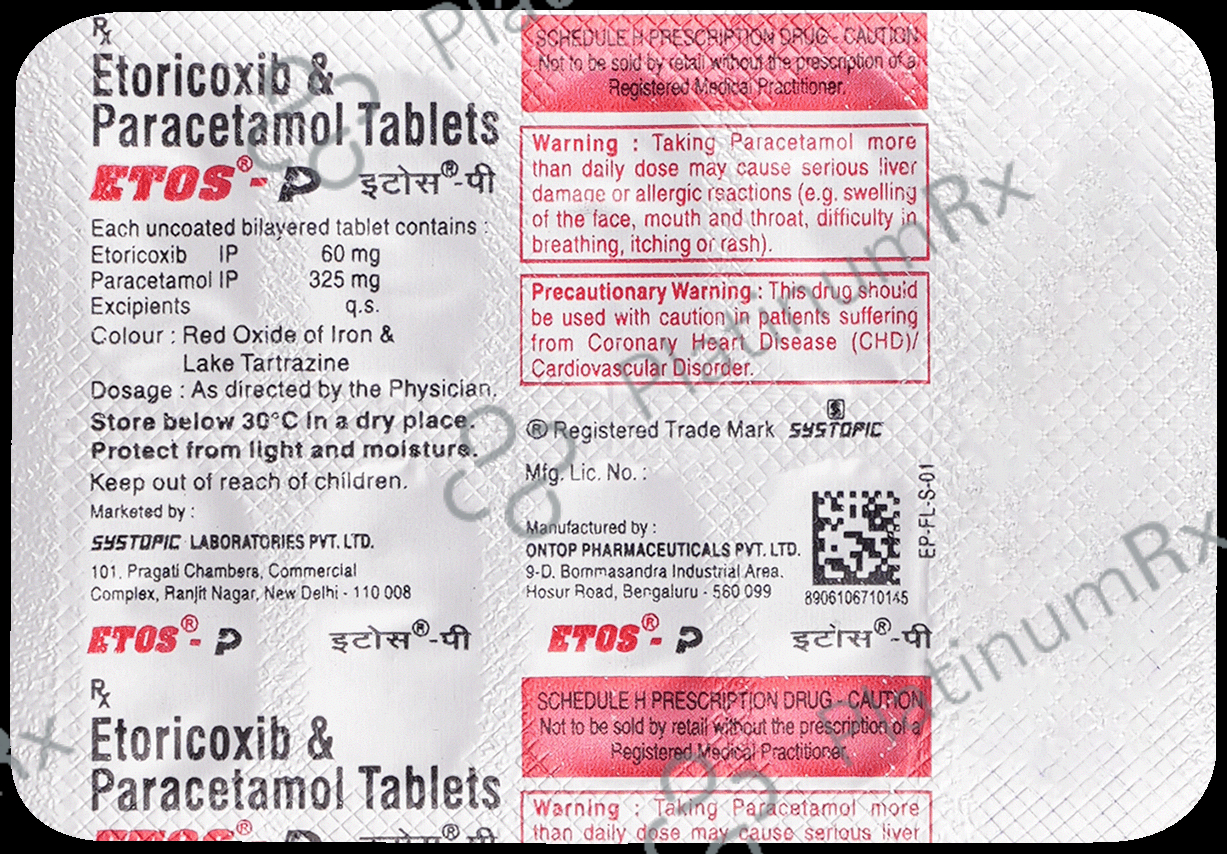 Etos P 60/325mg Tablet 10s