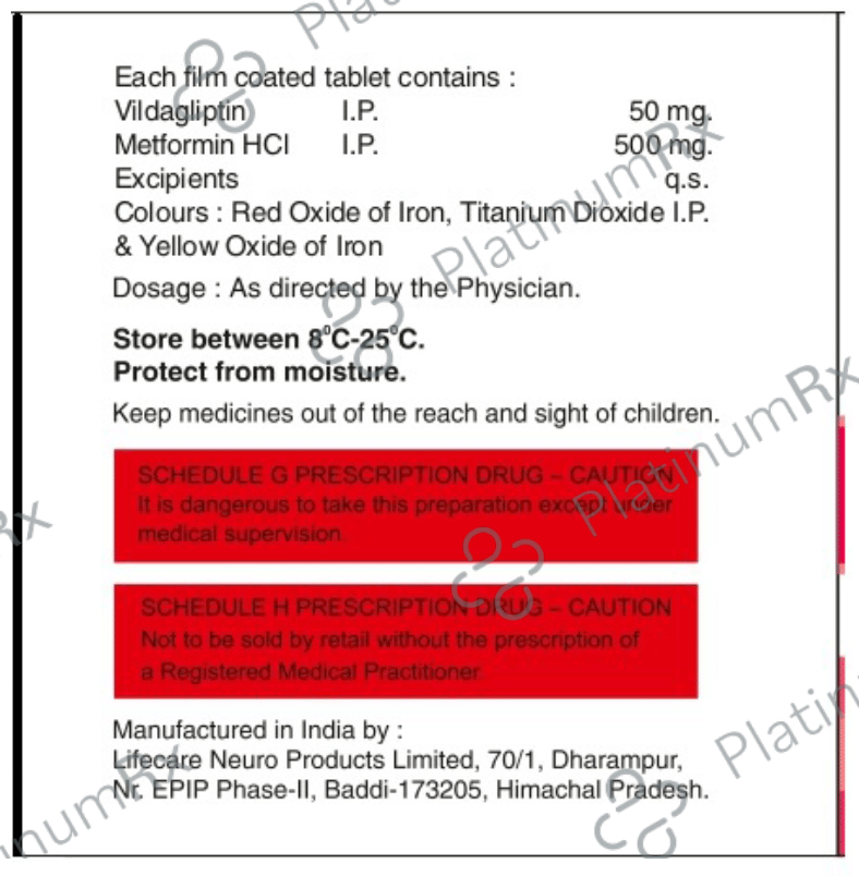 Vivilda M 500mg/50mg Tablet