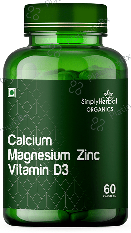 Simply Herbal Organics Calcium Magnesium Zinc Vitamin D3 Capsule