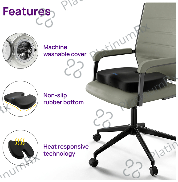 Frido Ultimate Coccyx Seat Cushion with Cooling Effect & Memory Foam Regular