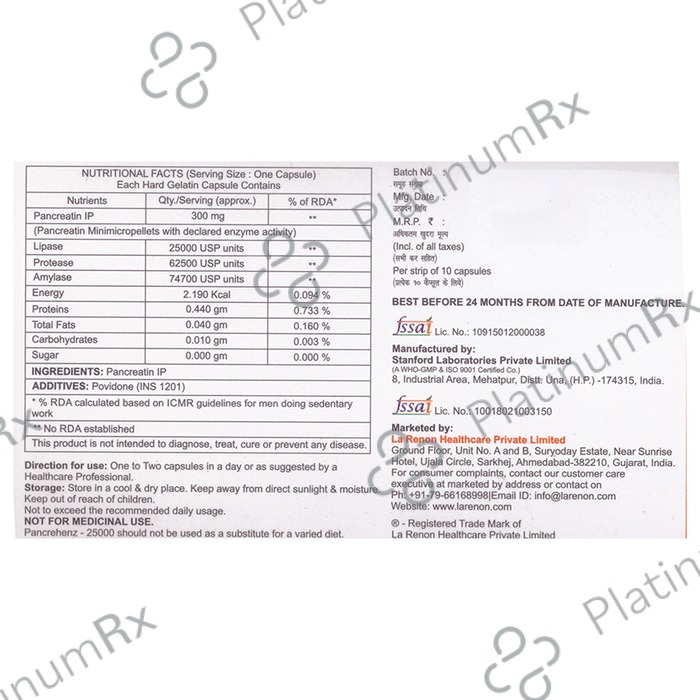 Pancrehenz 25000 Capsule 10s