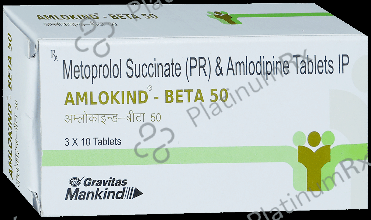Amlokind Beta 50mg Tablet PR 10s