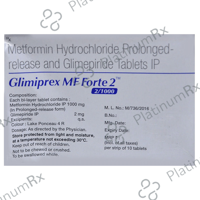 Glimiprex MF Forte 2/1000mg Tablet PR 10s