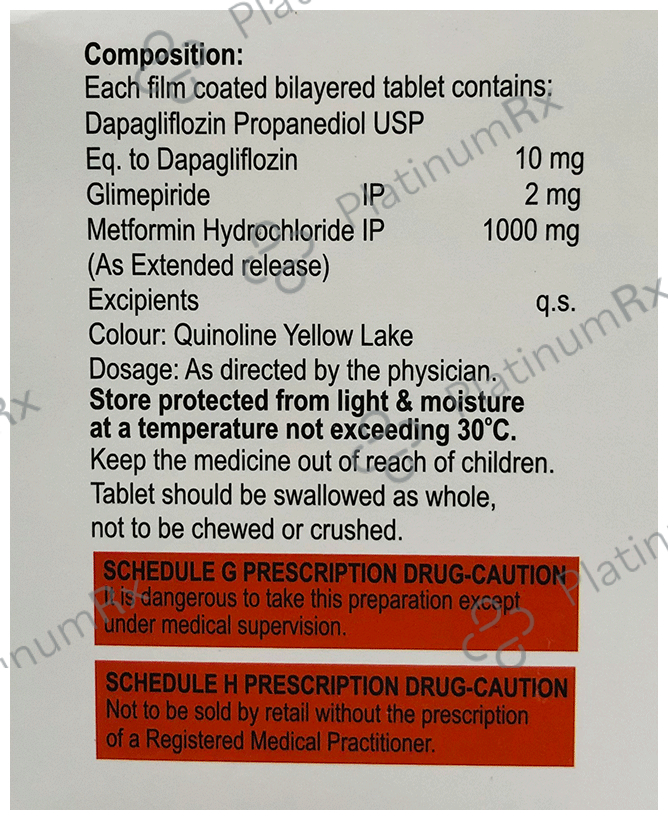 Glimisave DM 10/2/1000mg Tablet 10s