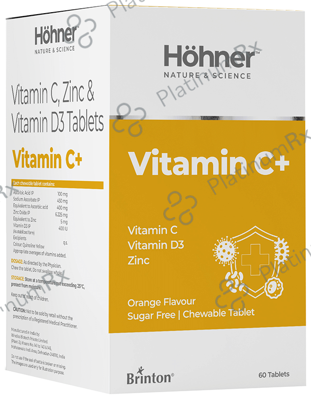 Hohner Vitamin C+ Chewable Orange Sugar Free Tablet 60s