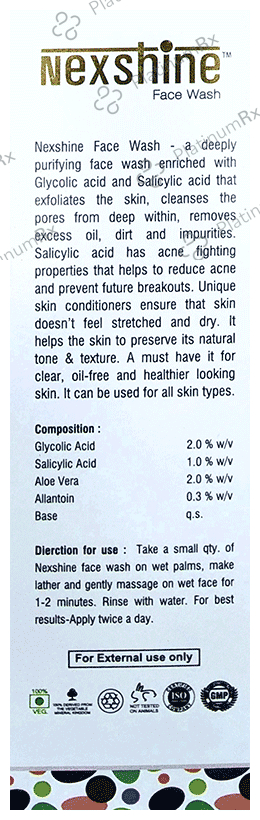 Nexshine Glycolic Acid & Salicylic Acid Face Wash