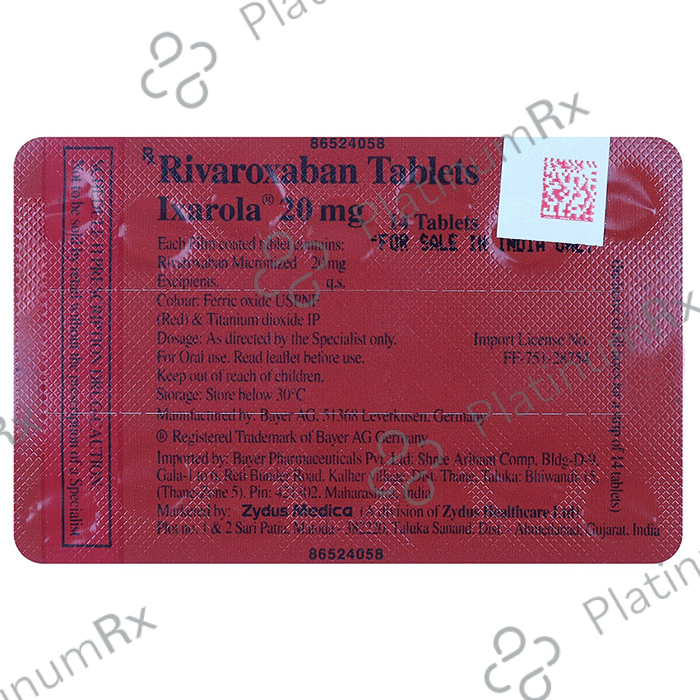 Ixarola 20mg Tablet 14s