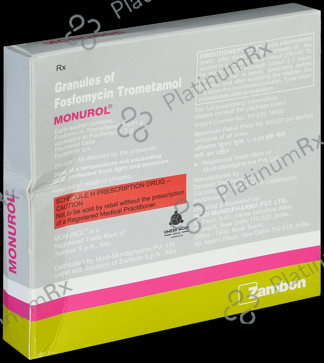 Monurol 3gm Granules For Oral Solution 8gm