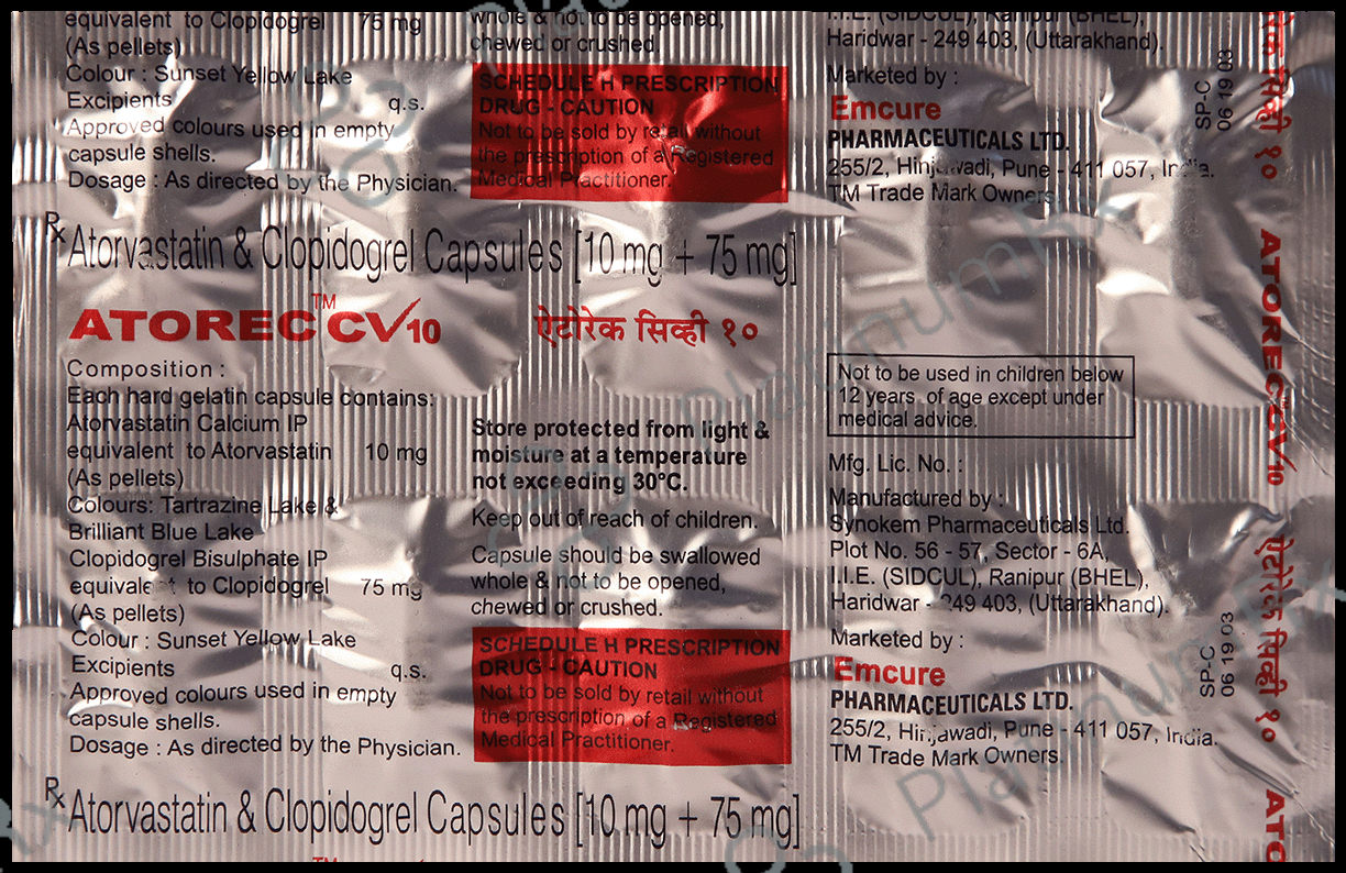Atorec CV 10/75mg Capsule 10s