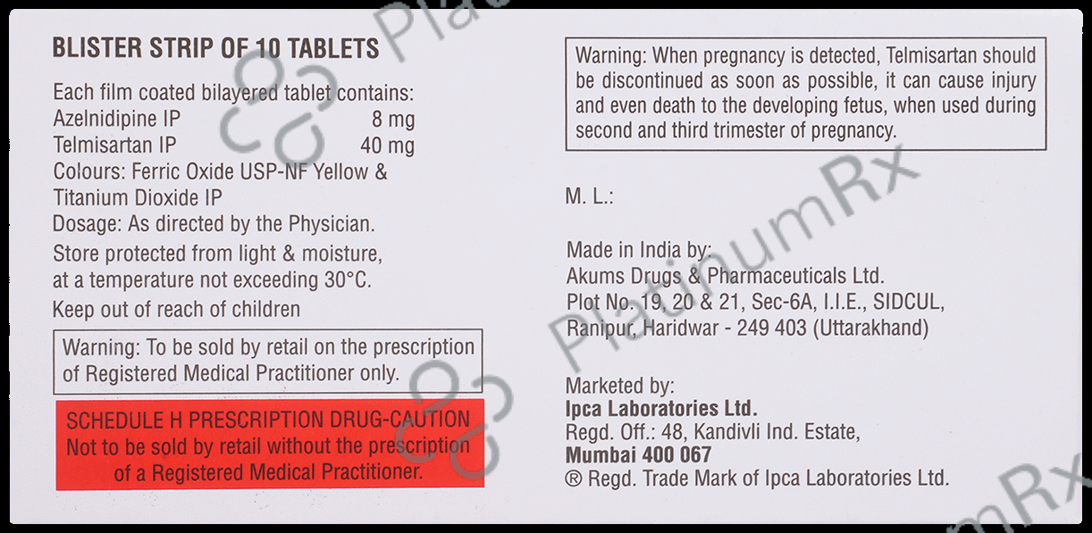 Zeblong T 40/8mg Tablet 10s