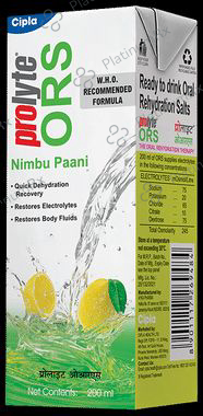 Prolyte ORS Ready To Drink for Body Fluid & Electrolyte Replenishment - Flavour Nimbu Paani